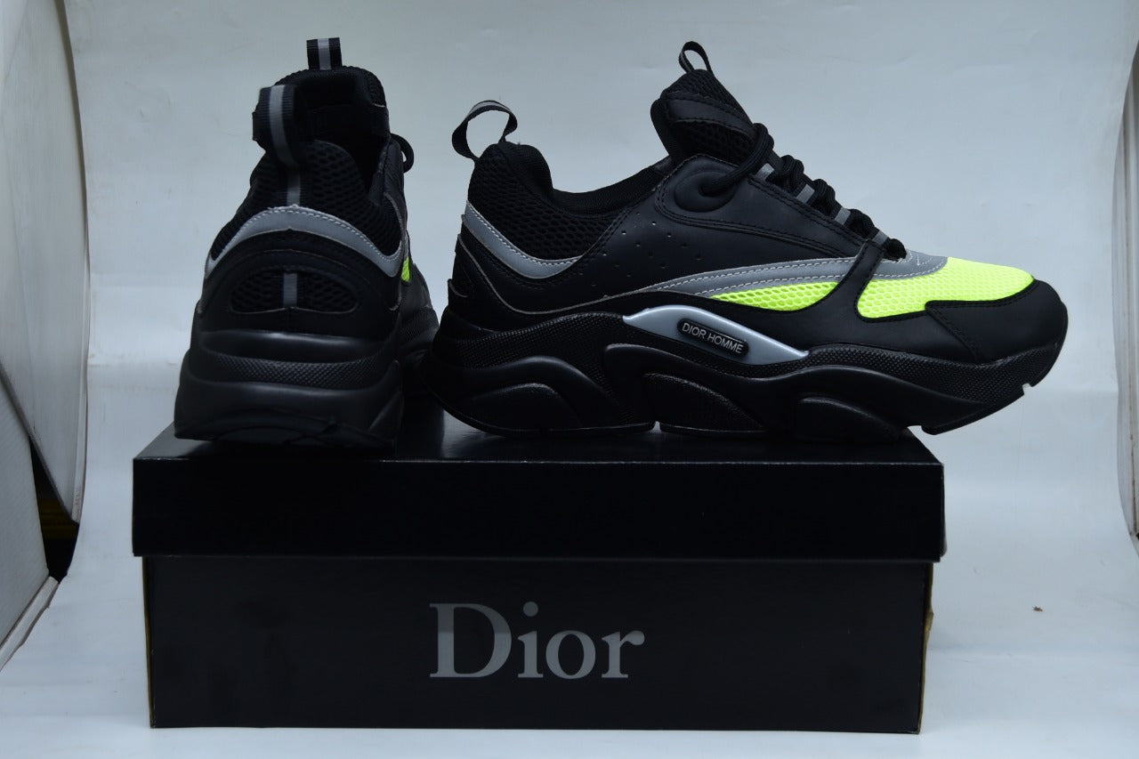 Ricky Gift Men's Shoes Sneaker Black Yellow Strip
