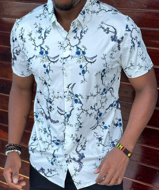 William Hunt Floral White Dress Shirt
