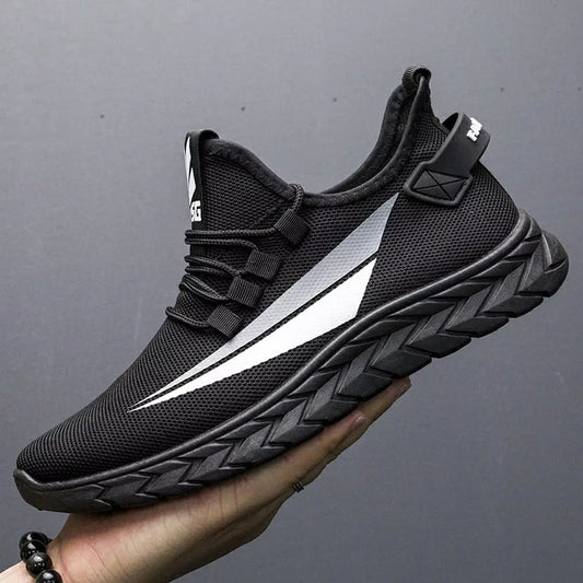 Breathable Men’s Fashion Sneakers-Black White