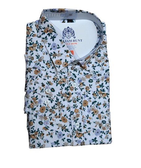 Men’s Floral Shirt – White