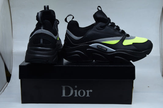 Ricky Gift Men's Shoes Sneaker Black Yellow Strip