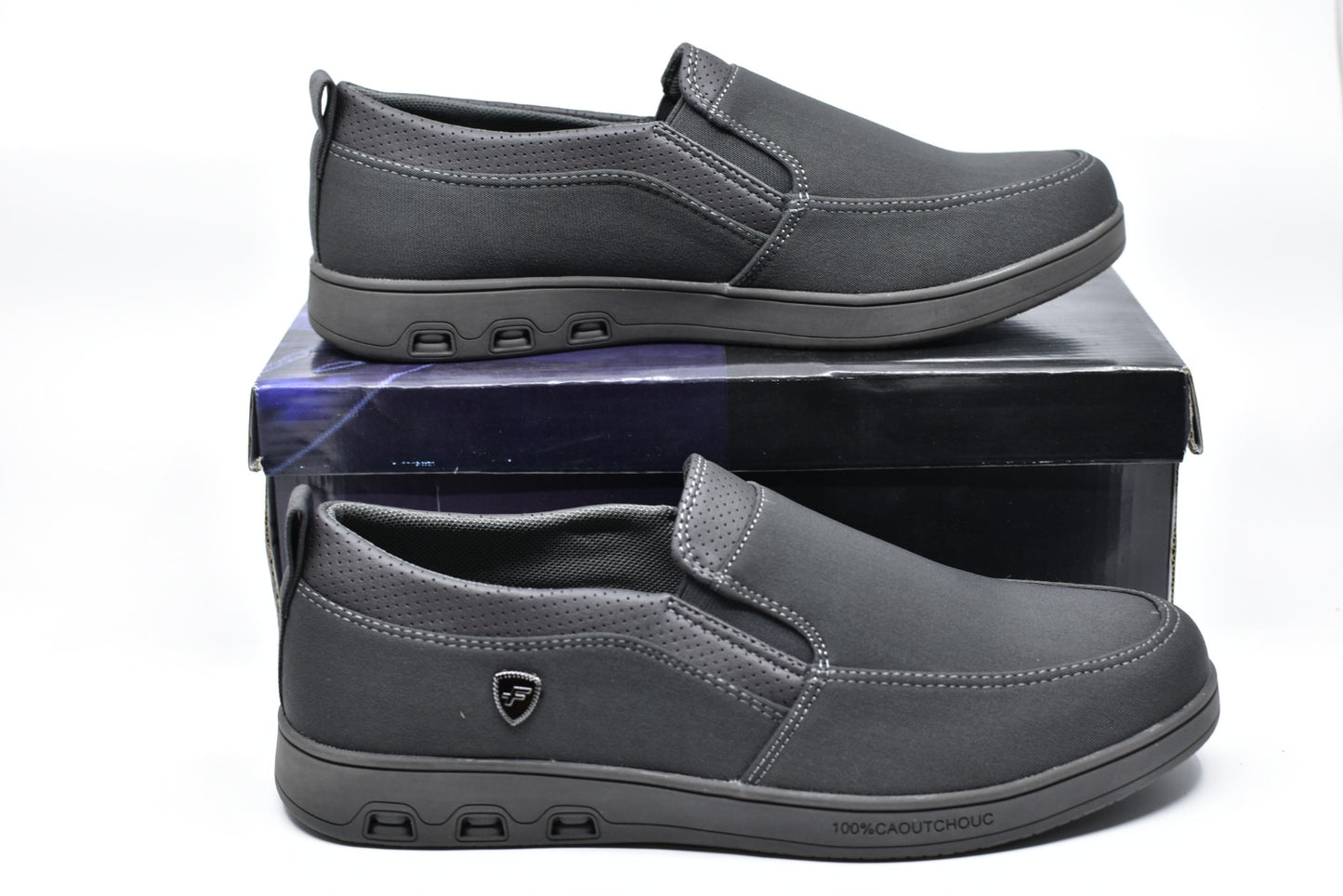 Men Grey Rubber Outdoor Shoe