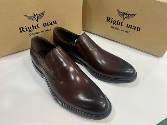 Right Man Brown lacesless Men's Official Shoes