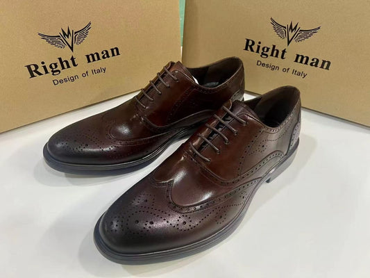 Right Man Brown Oxford Men's Official Shoes