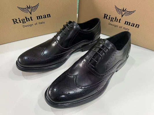 Right Man Black Oxford Men's Official Shoes