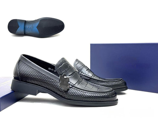 Ricky Gift Men Shoes Crocodile Style Official Black