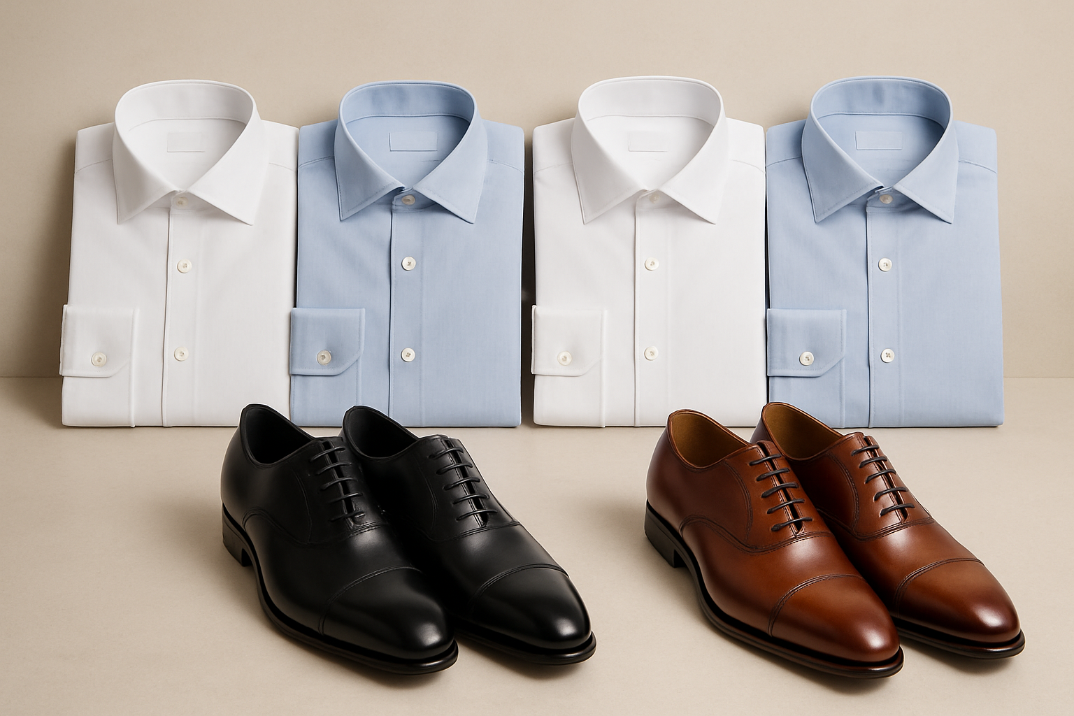 men official shoes and shirts